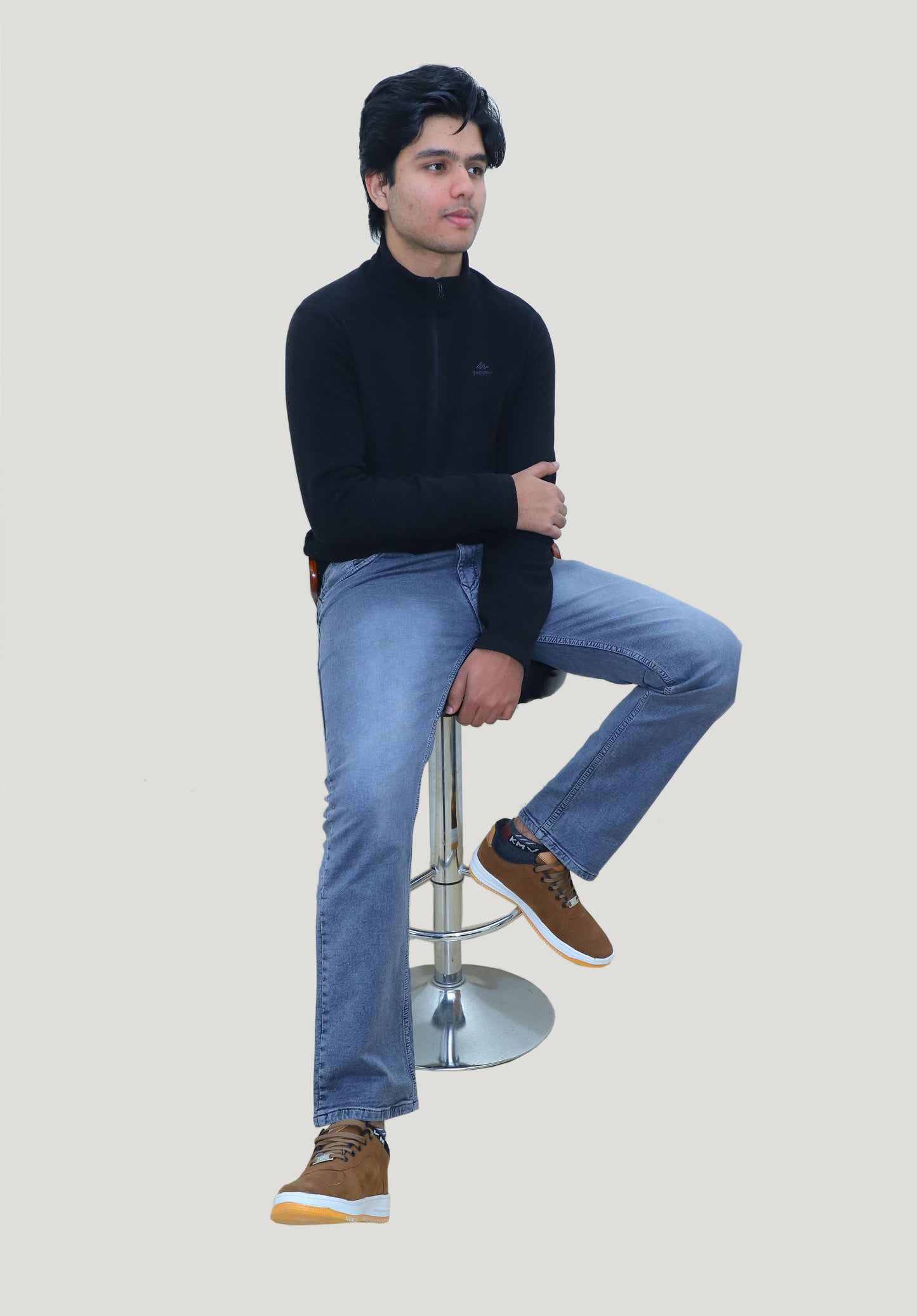 Sleek Grey Straight Denim